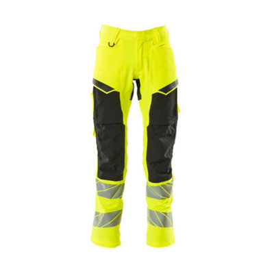 Mascot Accelerate Safe Trousers With Kneepad PocketsHi-Vis Yellow/black   (31.5) (Leg LengthRegular) from B&Q