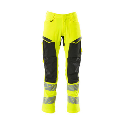 Mascot Accelerate Safe Trousers With Kneepad PocketsHi-Vis Yellow/black   (34.5) (Leg LengthLong) from B&Q