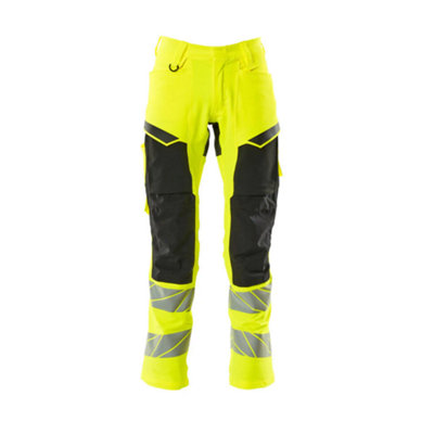 Mascot Accelerate Safe Trousers With Kneepad PocketsHi-Vis Yellow/black   (46.5) (Leg LengthLong) from B&Q