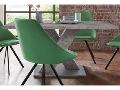 B&Q -  Home Ali Dining Table Cement Look 160X90Cm