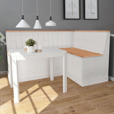  - Dorel Home Sara Kitchen Corner Bench S In White Wax