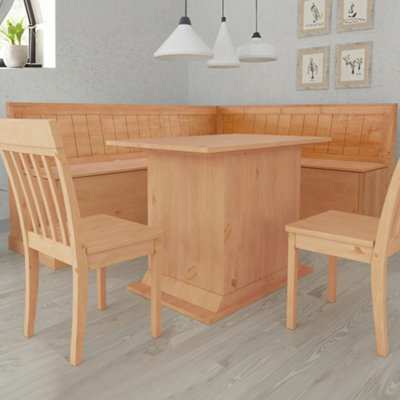 B&Q -  Home Sara Corner Bench In Stained/wax