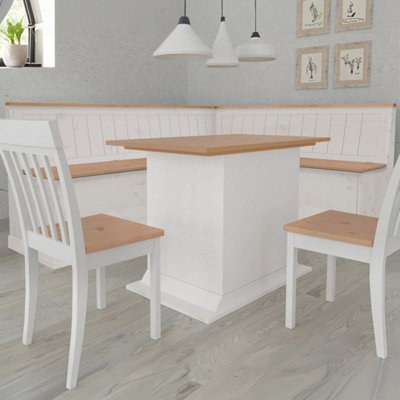 B&Q -  Home Sara Corner Bench L White Honey