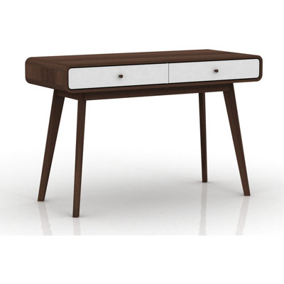 Dorel Cassie 2 Drawer Desk In Walnut Look White from B&Q