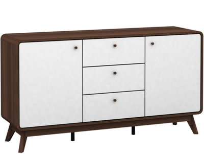 Dorel Cassie Sideboard 2 Doors / 3 Drawers In Walnut Look White from B&Q