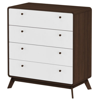 Dorel Home Cassie 4 Drawer Dresser In Walnut Look White from B&Q