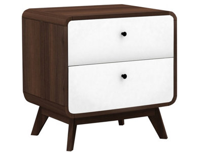 Dorel Cassie 2 Drawer Nightstand In Walnut Look White from B&Q
