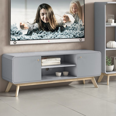 B&Q -  Home Cassie Tv-Stand With 2 Doors In Grey