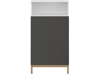 Mirza Cabinet With 2 Doors & 1 Drawer White/anthracite/oak from B&Q