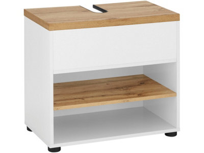 Dorel Thessa Sink Cabinet 60Cm With 1Flap White Oak Look from B&Q