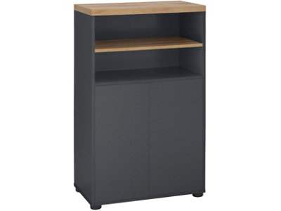 Dorel Thessa Cabinet With 2 Doors Anthracit Oak Look 60X35X100Cm from B&Q