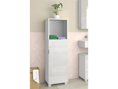 B&Q -  Home Atlas Midi Cabinet With 1 Door / 1 Drawer In White
