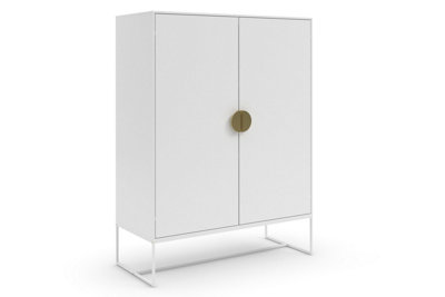Dorel Home Asia Cabinet with 2 Doors in White, 40x90x125cm (DxWxH) - Image 3