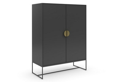 Dorel Asia Cabinet With 2 Doors In Anthracite from B&Q