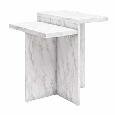Dorel Home Brielle Accent Table White Faux Marble from B&Q