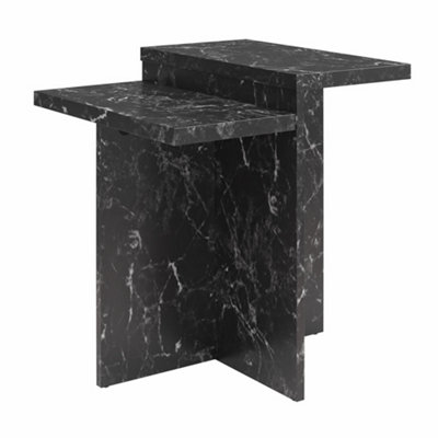 Dorel Home Brielle Accent Table Black Faux Marble from B&Q