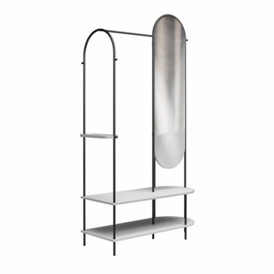 B&Q -  Home Anastasia Valet With Mirror Dove Grey