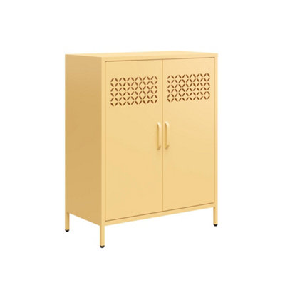 Dorel Annie Metal Cabinet With 2 Doors Yellow from B&Q