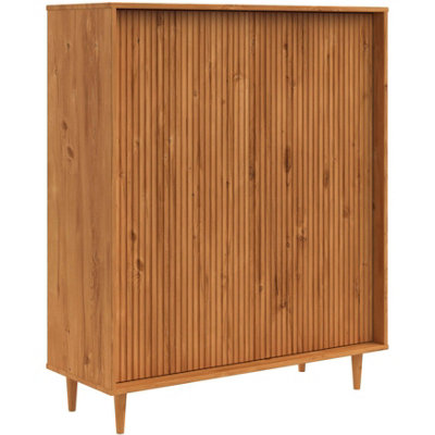  - Dorel Home Jerzy Highboard 100 Cm With 2 Doors In Stain Wax