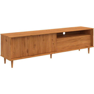 B&Q Jerzy Lowboard 180 Cm With Doors And 1 Flap In Stain Wax Size 2 B&Q