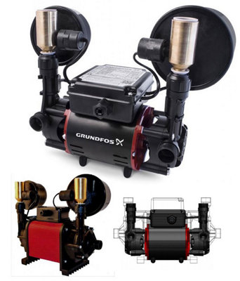 Grundfos 1.5 Bar Universal Twin Pump STR2-1.5 CN Shower Pump - Image 4