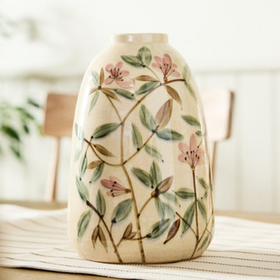 Dibor Vintage Medium Floral Summer Pink Blossom Flower Vase H26 X Dia.17Cm from B&Q