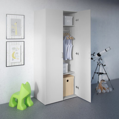 Furniture To Go Space Wardrobe With 2 Doors White 1750 (W) 77.6 X  (H) 175.4 X  (D) 49.4Cm from B&Q