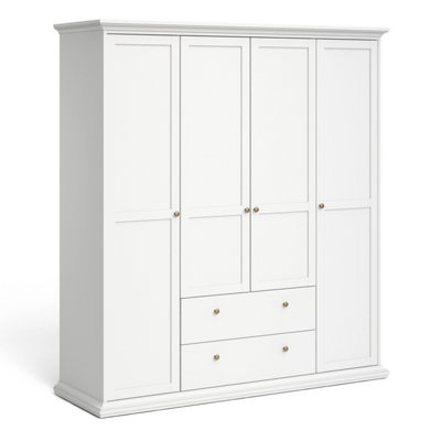 Furniture To Go Paris Wardrobe With 4 Doors And 2 Drawers In White from B&Q