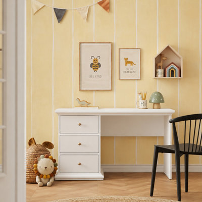 Florence Paris 3 Drawer Desk White - Image 5