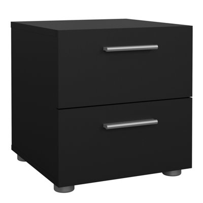 B&Q -  Pepe Bedside 2 Drawers In Black