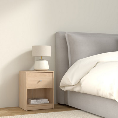 Furniture To Go Brown May Bedside 1 Drawer In Jackson Hickory Oak - Manufactured Wood - 1 - Image 7
