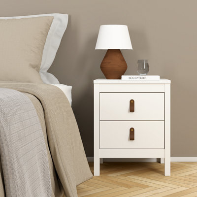  - Madrid White No Effect 2 Drawer Bedside Chest (H)541mm (W)438mm (D)384mm