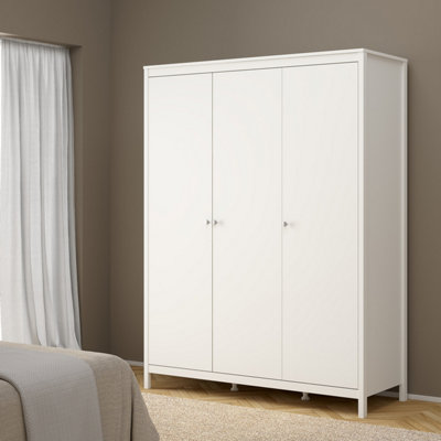 Furniture To Go Madrid Wardrobe With 3 Doors In Matt Black - White - Image 6