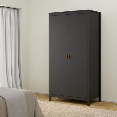 Florence Madrid 2 Door Wardrobe Metal/Wood Matt Black - Image 5