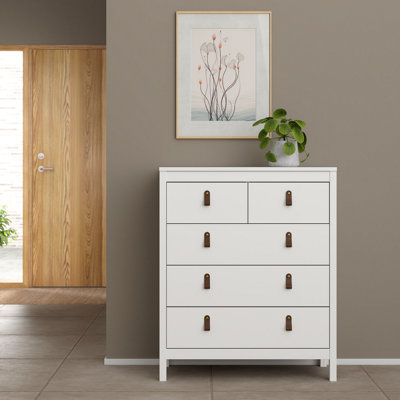  - Madrid Matt White No Effect 5 Drawer Chest (H)989mm (W)823mm (D)384mm