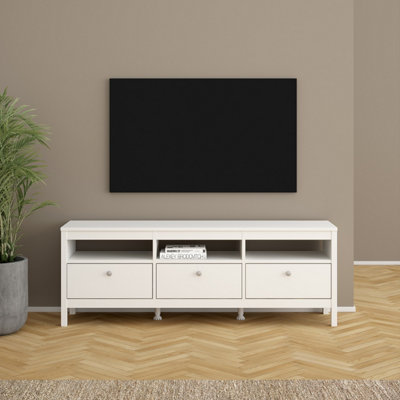 B&Q -  Madrid Tv-Unit 3 Drawers In White