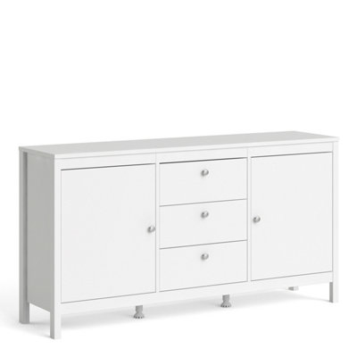 B&Q -  Madrid Sideboard 2 Doors + 3 Drawers In White