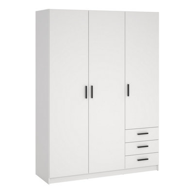 B&Q -  Sprint Wardrobe With 3 Doors + 3 Drawers In White
