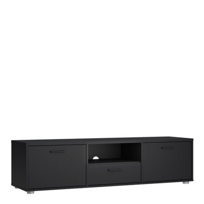 B&Q -  Media Tv-Unit With 2 Doors + 1 Drawer 147 Cm Black