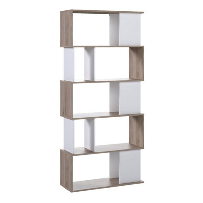 B&Q -  Maze Open Bookcase 4 Shelves In Jackson Hickory Oak And White