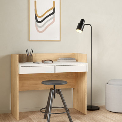 Furniture To Go Function Plus Desk 2 Drawers In Jackson Hickory And White - Jackson Hickory & White - Image 3