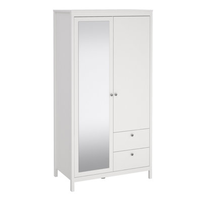 B&Q -  Madrid Wardrobe With 1 Door + 1 Mirror Door + 2 Drawers White