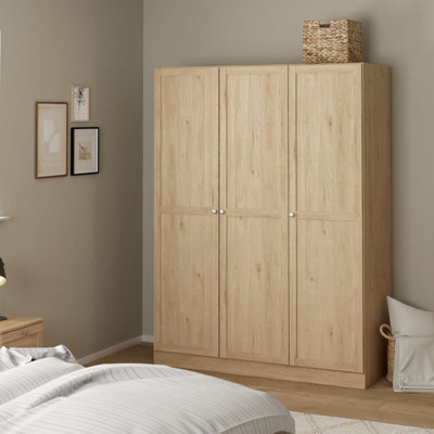 Furniture To Go Brande Wardrobe With 3 Frame Doors In Jackson Hickory Oak