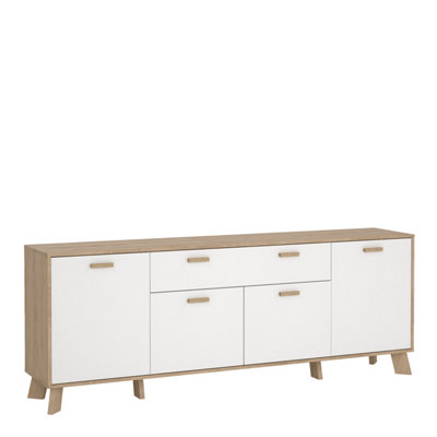 Furniture To Go Ikast Sideboard 4 Doors + 1 Drawer In Jackson Hickory And White from B&Q
