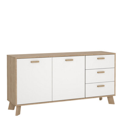 Furniture To Go Ikast Sideboard 2 Doors + 3 Drawers In Jackson Hickory And White from B&Q