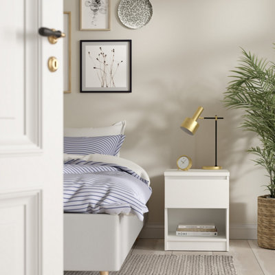 Furniture To Go Naia Bedside 1 Drawer 1 Shelf In White