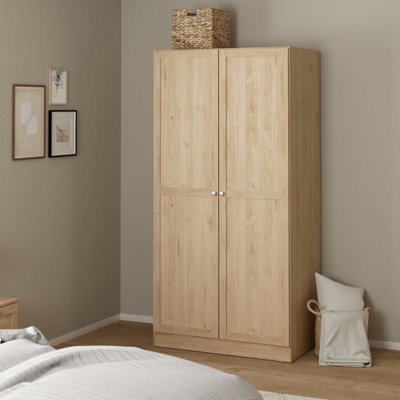 Furniture To Go Brande Wardrobe With 2 Frame Doors In Jackson Hickory