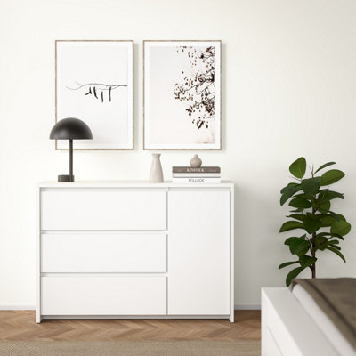 Furniture To Go Next Sideboard 1 Door 3 Drawers - White - Image 5