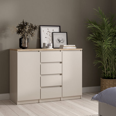 Rackhams Beige Naia Sideboard In Cashmere Jackson Hickory - Cashmere & Oak - 120.8 - 1 - Image 4