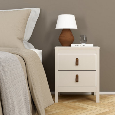  - Madrid Matt Cashmere No Effect 2 Drawer Bedside Table (H)541mm (W)438mm (D)384mm